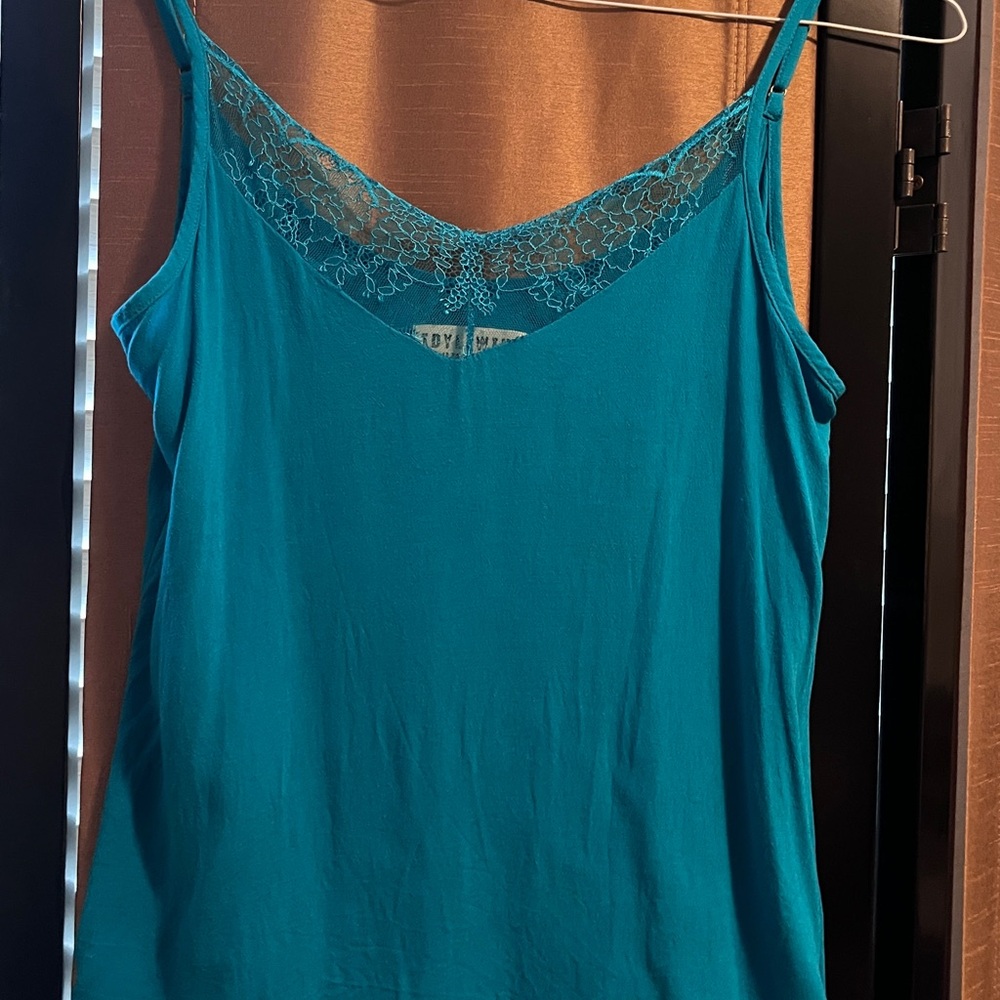 Idyllwind Teal Lace Trim Women's Top